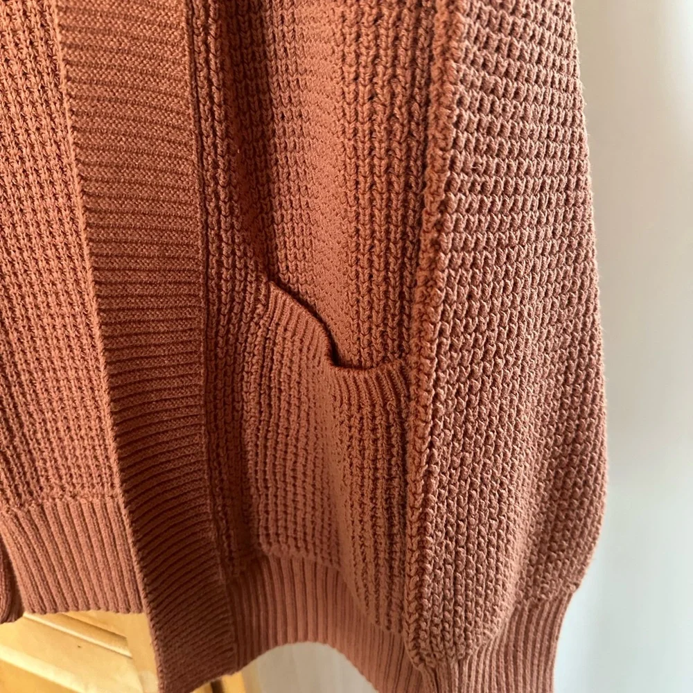 Universal Thread Rust Open-Front Waffle Cardigan - Picture 3 of 5